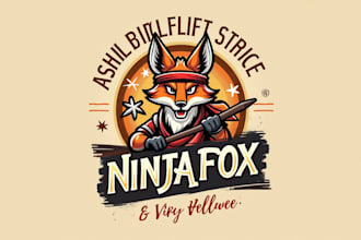 make awesome ninja fox logo with express delivery