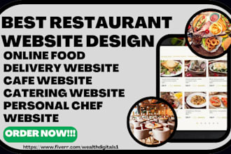 design restaurant online food delivery cafe catering personal chef website