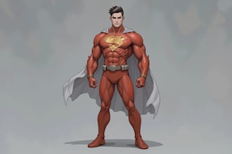create scifi, superhero character art