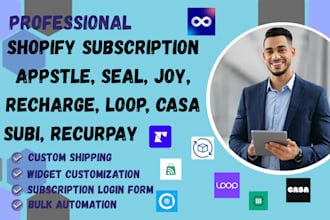 setup shopify subscription appstle seal recharge joy loop recurpay casa subi