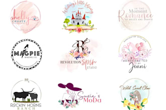 make line art botanical feminine wedding boho flower beauty spa floral logo