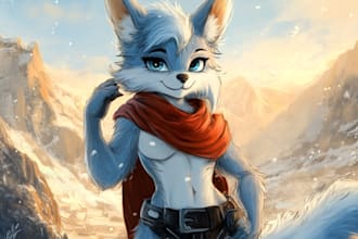 draw your fursona fullbody furry or anime art
