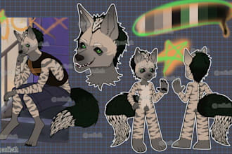 custom reference sheet for your furry from scratch
