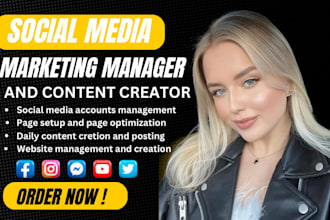 do social media manager content creator instagram post facebook ads marketing