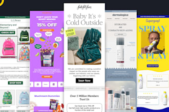 design modern, responsive email template for klaviyo and mailchimp