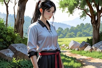 draw realistic oil paintings, watercolor, landscape, digital art