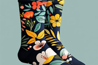 draw a unique socks design for your brand