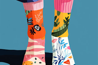 draw unique socks design for your brand