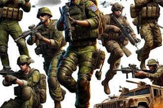 draw military themed illustrations