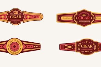 do premium bands, labels, brands, cigar, box logo and any graphics design