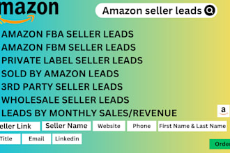 provide b2b amazon seller leads and ecommerce store email list