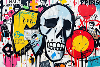 create unique street art graffiti pop collage