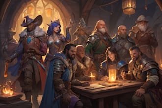 draw your dnd character or party art