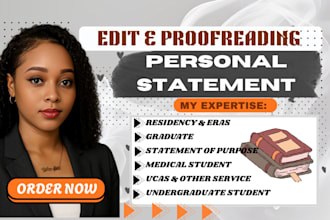 professionally edit your residency personal statement, eras, sop, phd, medical