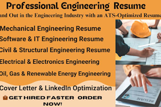 write executive engineering resume for electrical, chemical, civil, aerospace cv