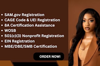 samgov registration cage code 8a wosb uei 501c3 mbe ein dbe smb setup