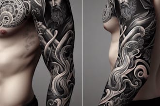 create custom tattoo design, tattoo sleeve