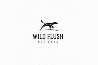 design wild flush gun dogs logo