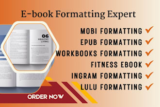 convert PDF to mobi, epub, lulu, ingramspark, workbook, fitness ebook formatting