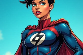 draw you a dc or marvel style comic book superhero character