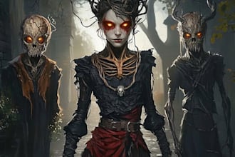 draw horror or dark creepy horror art illustration
