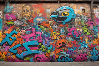 create unique street art graffiti collage