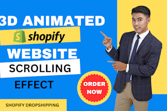 3d animated shopify store, webflow scrolling animation, animated shopify website