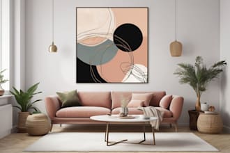 design minimalist boho abstract printable wall art