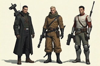 draw a sci fi, game art illustration or sci fi character
