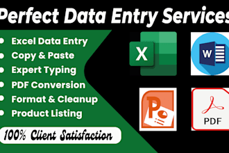 do data extract, data entry, data transcription, copy paste, convert format