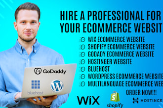 build webstore, webshop, ecommerce hostinger, godaddy, wix, shopify, wix website