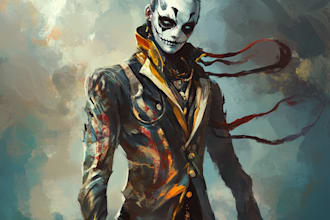 draw a fantasy horror and fantasy horror character art