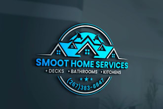 design real estate, roofing, construction logo