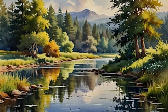 paint impressionism watercolor landscape painting