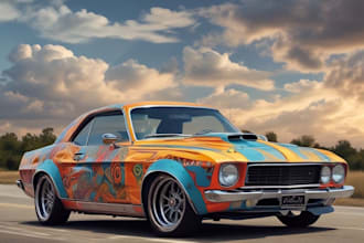 create itasha car wrap design, racing car wrap, wrap design