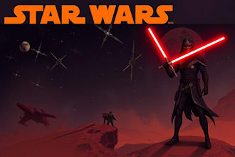 create star wars and sci fi illustration, concept character