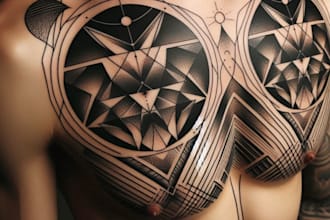 create unique custom geometric tattoo design