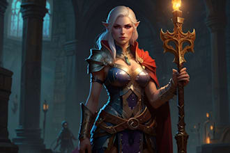 draw d and d character art and dnd character art