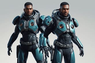 drawing a sci fi character illustration or sci fi character