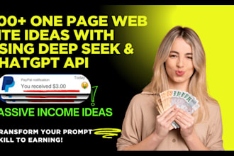 provide you 300 plus one page website ideas using deepseek chatgpt API