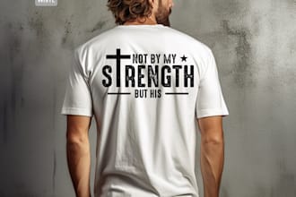 do custom typography christian t shirt and graphic design for printify