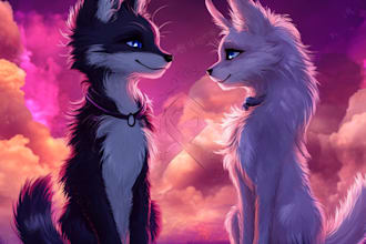 do a furry art, anime, original furry character and anthro