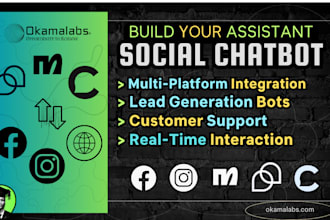 custom build facebook, instagram, or web chatbot using manychat, tidio, chatfuel