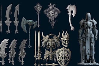 do cosplay, 3d weapons, props, 3d sword, 3d armor, 3d helmet for printing