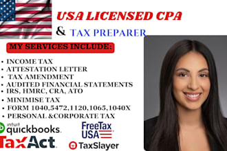 be tax consultant and file US tax return, amended tax, form 1120, 1040 to irs