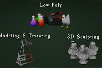 model and texture 3d props or create a 3d sculpt model