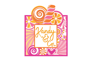 design candy themed candles logo