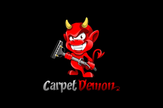 design carpet demon require character cleaning service logo