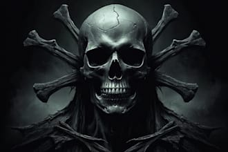 create dark art, horror or skull artworks illustration