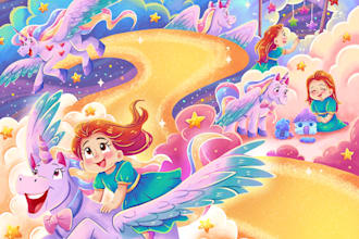 create stunning children book illustration package for KDP